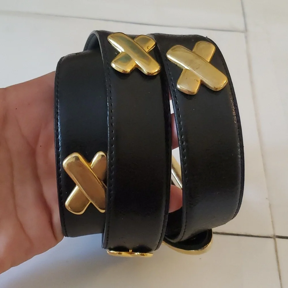 New without tags womens X black leather belt in size S, M & L